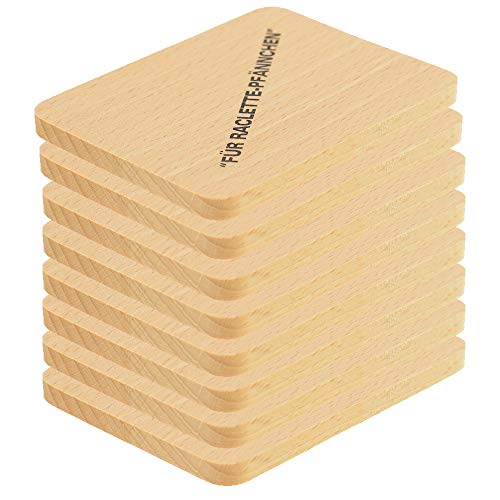 8 Sottobicchieri In Legno Di Faggio Per Raclette – HOFMEISTER® Proteggi Tavolo Da Padelle Calde, 10 Cm, Con Scritta - 2