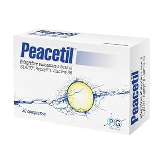 Peacetil | Integratore 100% naturale per nervi infiammati, neuropatie e fibromialgia | con L-Acetilcarnitina, Curcumina, Beta-Cariofillene e Vitamina B6 | 30 compresse