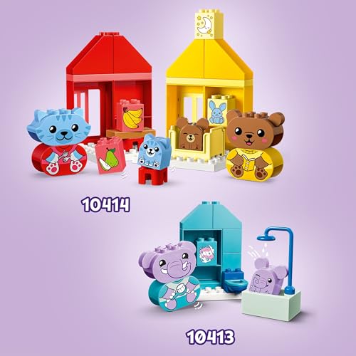 DUPLO Attività Quotidiane: Mangiare e Andare a Letto, Giochi per Bambini e Bambine da 1.5 Anni in su, Playset per l'Apprendimento Socio-Emotivo con 4 Animali Giocattolo, Regalo Educativo 10414 - Lego - Immagine 6