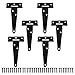 T&B T-Strap Light Duty Shed Hinge Gate Strap Hinge Door Barn Gates Hinges Black Wrought Hardware Iron Rustproof 6PCS (4inch)