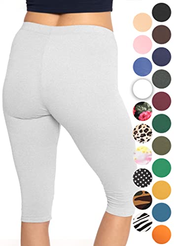 Stretch Is Comfort Women's Knee Length Leggings Heather Gray X-Large #TOP2