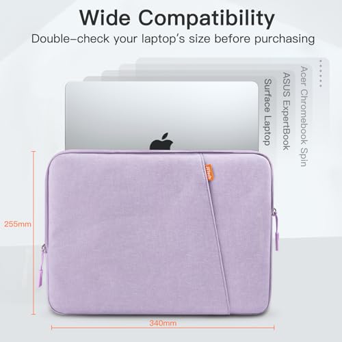 Image of JETech Laptop Sleeve for 13-14Inch MacBook Neo (A18 Pro), MacBook Air /Pro (M1-M5) 2020-2026, 13-13.6 Inch Notebook, Waterproof Shock Resistant Bag Case with Accessory Pocket (Light Purple)