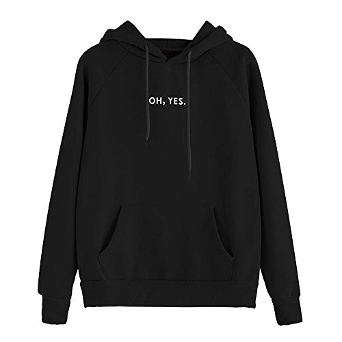 Preisvergleich Produktbild Teenager Mädchen Pullover, MYMYG Damen Kapuzenpullover Langarm Pulli Kapuze Sweatshirt Sport Crop Top Hoodie mit Kaktus Patchwork Langarmshirt Streetwear Herbst Winter Hoody (Schwarz,EU:38 / CN-L)
