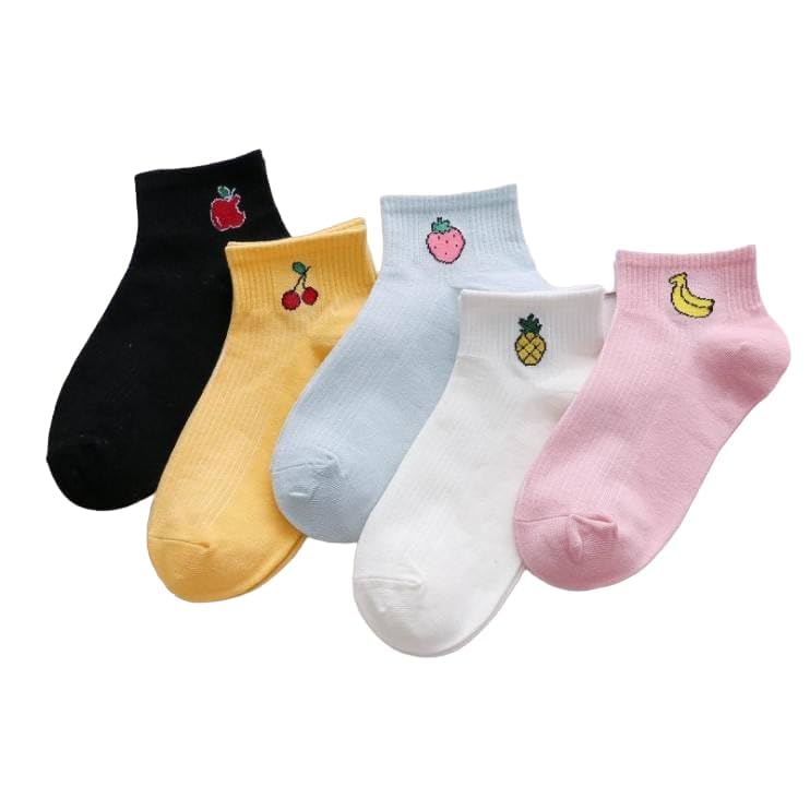 Women Socks 5 Pairs Solid Ankle Socks for Women, Multicolor, Pack of 5 Cotton Ankle Length Socks Athletic Running Walking Fitness Outdoor Sports-image-32