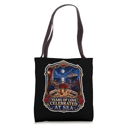 Anniversary Cruise Dinner Romantic Moonlight Ocean Tote Bag