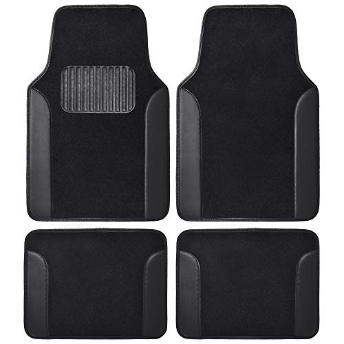BDK Premium Carpet Black & Blue Floor Mats For Cars - Universal Fit Interior ... - Foto 6