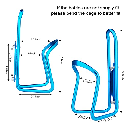 Image of FiveBox Bike Water Bottle Holder, 1Pack Lightweight Aluminum Alloy Cycling Bicycle Water Bottle Cage Holder Bracket for Outdoor Activities (Blue), Bike Accessories