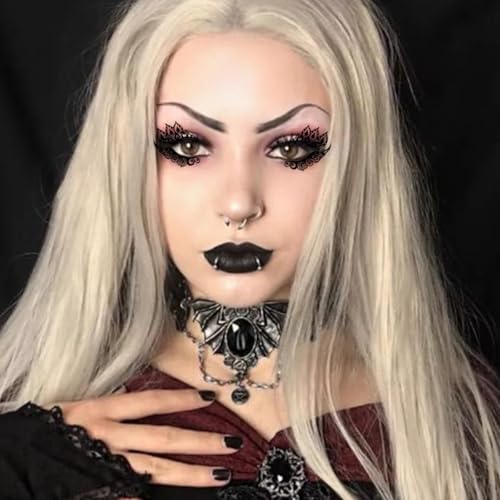 8 sheets/ 26 Pairs Eyeshadow Face Tattoo Stickers Black Spider Web Skull Bat Temporary Eye Shadow Eyeliner Decals Women Makeup Halloween Masquerade Party Supplies - Image 4