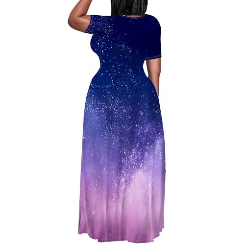 Image of Plus Size Maxi Dresses for Curvy Women T-Shirt Summer Sun Dresses Loose Fit