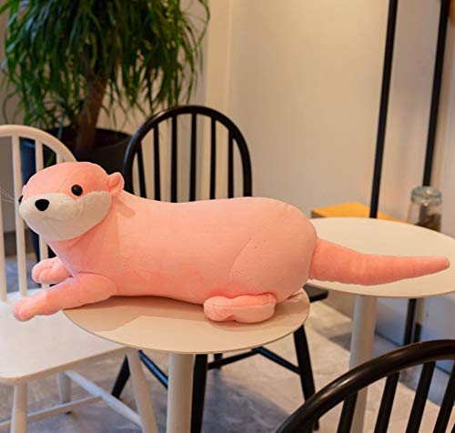 Peluche loutre rose 60 cm doudou paresseux et oreiller de couchage