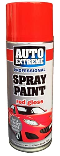 400ml Red Gloss Spray Paint, Automotive Paint Sprayer, Multipurpose Exterior Black Spray Paint Matt, Interior Metal Spray Paint, for Cars, Bikes,Vans, Metal, Wood