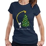 Peanuts Snoopy Woodstock Brighten Your Christmas Women's T-Shirt