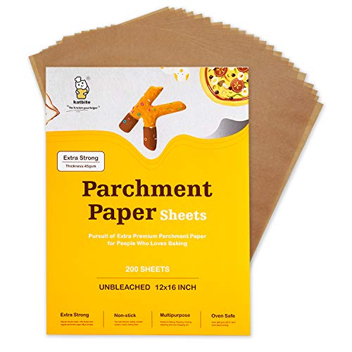 image for Katbite Heavy Duty Unbleached Parchment Paper 200 pcs, 12x16 inch Parc