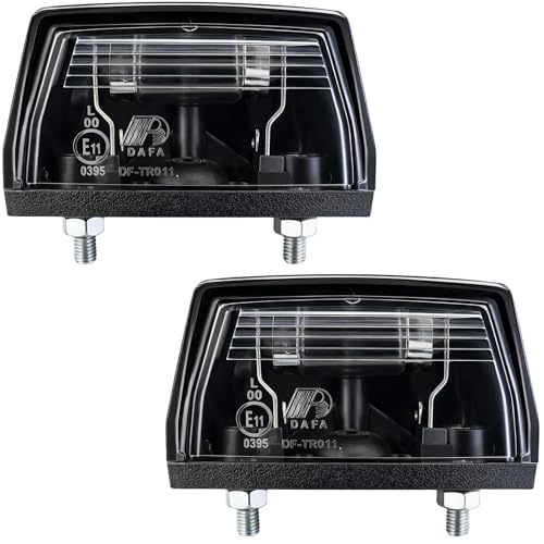 AUTOLIGHT 24 2x Kennzeichenbeleuchtung Anhänger Motorrad PKW LKW E-Prüfzeichen StVZO Zulassung Nummernschildbeleuchtung 12V mit C5W Soffitte Universal Kennzeichenleuchte 68x38x33mm
