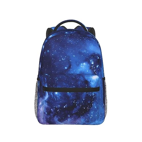 Sac à dos école et travail multifonctionnel avec imprimé galaxie bleue - 7