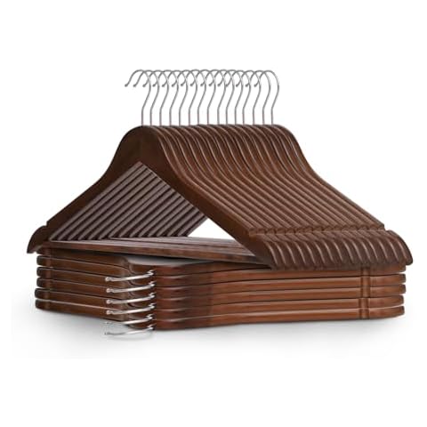 KEPLIN Wooden Coat Hangers with Rotatable Hook Cover