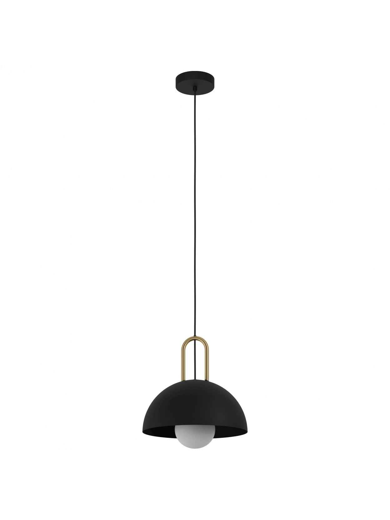 Lustre moderne en métal raffiné finition noire et dorée - 2