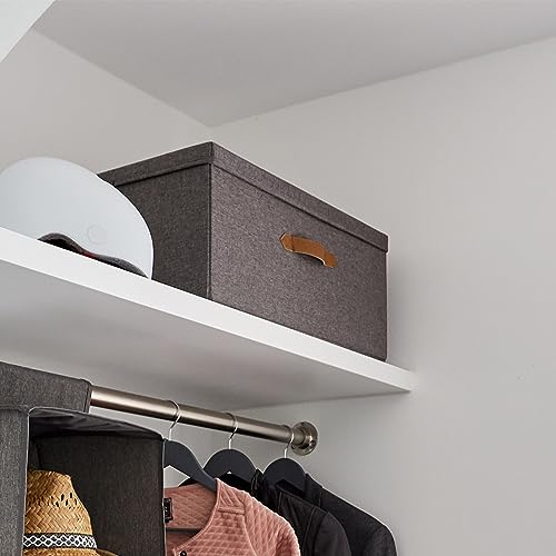 LOVE IT STORE IT Premium Aufbewahrungsbox mit Deckel - Box aus Leinen Stoff - Große und stabile Box - Grau - 54x40x25 cm