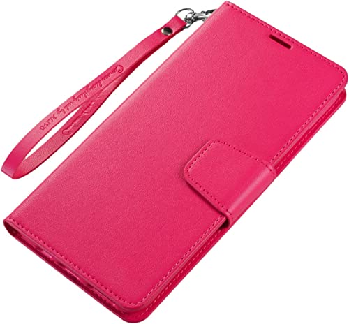 Housse portefeuille iPhone 13 Pro Max en cuir premium rouge à rabat clapet