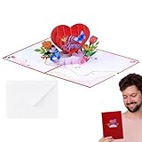 Zuasdvnk Liebesgrußkarte, St. Karte | Klappkarten für Paar | Hochzeitseinladung Pop-Up für romantisches Paar zum St. Geburtstag, Hochzeit