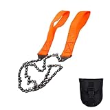 Handkettensäge,Seilsäge Holz,Hand Kettensäge,Taschen Kettensäge Tragbare,Klappkettensäge,Sägedraht mit Gürteltasched,Rahtsäge für Holz,Schneiden Notfall Gartensäge für Outdoor Camping Survival Zubehör