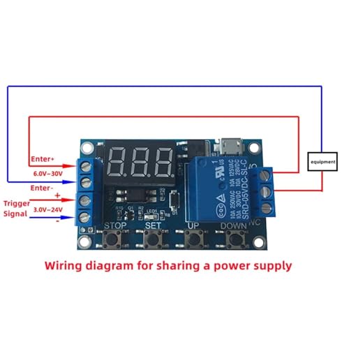 Interrupteur de commande temporisé réglable module relais retard 5V 12V LED