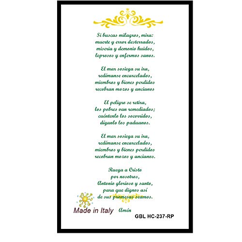 Gifts by Lulee, LLC Responsorio De San Antonio De Padua Tarjeta Laminada Bendecida Por El Papa Francisco