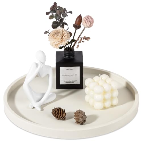 Silicone Bathroom Tray Coffee Table Decor Perfume Organizer, 12" Beige