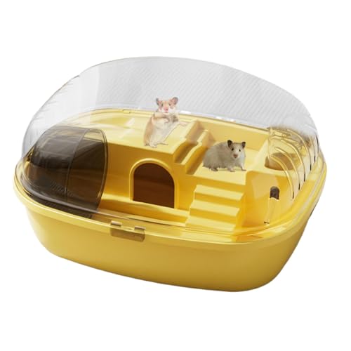 Jaula para hámsters, jaulas y hábitats para hámsters: jaula divertida e interactiva de acrílico transparente,Tanque para hámsters para jerbos, ratones y otros animales pequeños, incluye botella