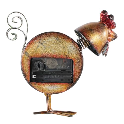 Reloj de escritorio YARNOW de hierro figura de pollo vintage