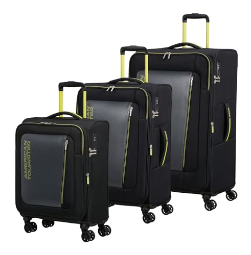 American Tourister Trolley Aktivus 3 PC Set A Black/Lime schwarz 79cm