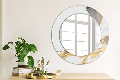 Miroir mural rond Ø50 cm effet marbre blanc pour maquillage - 5