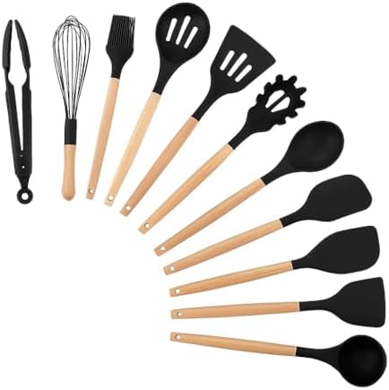Conjunto de Utensílios de Cozinha em Silicone, 12 Peças, Cabo de ...