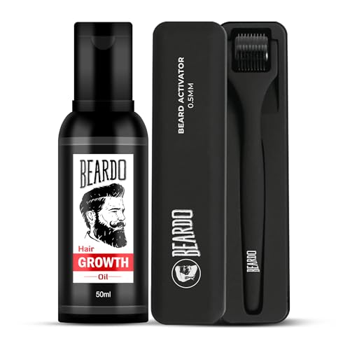 Image of Beardo Beard Growth Duo | Beard & Hair Growth Oil 50ml & Beard Activator | Promotes Thicker, Longer & Fuller Beard Growth | For Patchy Beard- Set of 2