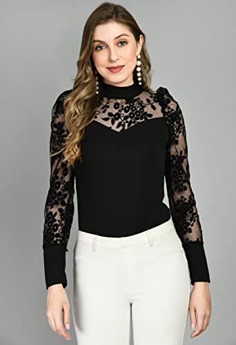 Image of IUGA Women Regular Sleeve High Neck Solid Top