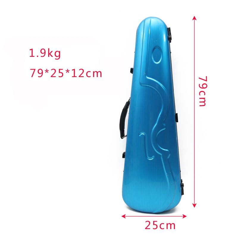 Vetimobato Violin Case 4/4 Full Size Strong light Hard Shell Violin Case with Back Strap & 2 Bow holder & accessory pocket Violin Box ca. 1.9kg (Blue)