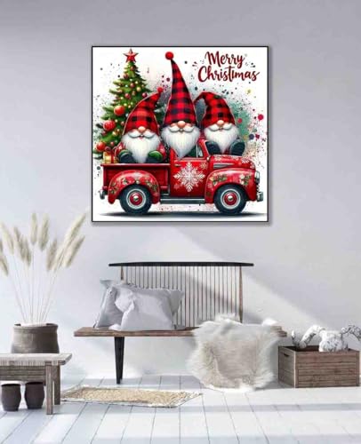 Image of Christmas Cross Stitch Kits for Adults Beginner,Gnome Counted Cross Stitch Kits Printed Stitching Cute Patterns Dimensions Needlepoint Art Crafts Embroidery Kits for Adults Beginners (13.7x13.7 inch)