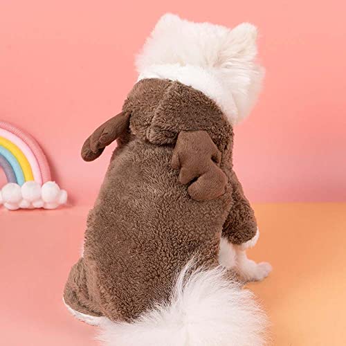 Xufun Comfotable Fleece Deer Puppy Teddy Christmas Cat Dog Jumpsuits Coat Costume Pet Clothes(L,Red) #TOP3
