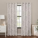 Eclipse 100% Blackout Curtain, Larissa Leaf Grommet Curtain, 95 in Long x 50 in Wide, Patterned 100% Blackout Curtain, Thermal Insulated Curtain for Living Room or Bedroom, 1 Window Curtain, Linen