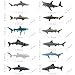 ONEST 12 Pieces Ocean Shark Figurines Playset Mini Sea Animal Figurines Realistic Detailed Plastic Ocean Sea Animal Figures