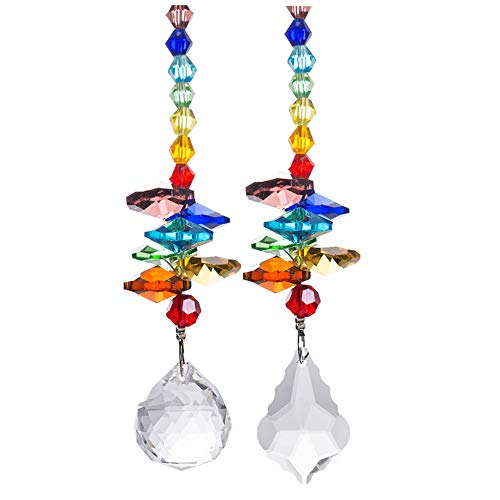 FGXY Juego De Colgante De Cristal 2 Pz, Cristales, Colgantes De Cristal para Colgar, ArañA De Cristal Colgante Prismas, para Colgar En El Arco Iris, para Decoraciones De JardíN Y Ventanas Etc Cover