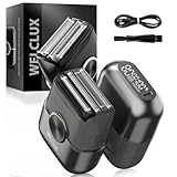 Welclux Rechargeable Electric Razor for Men: Mini Foil Shavers for Men with 4 Floating Blades - Dual-Speed & LED Display, 120Min Runtime, IPX7 Waterproof Face Shaver, USB-C
