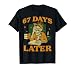 67th Day of School Teacher Skeleton Funny 6 7 Meme Six Seven T-Shirt