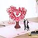 Pop Up Anniversary Card, 3D Love Tree Hearts Couple Wedding Card for Her, Wife, Husband, Him, Couple; Ideal Gift for Wedding, Romantic Birthday, Anniversary, Valentines, Mothers Day, 6x8 inch