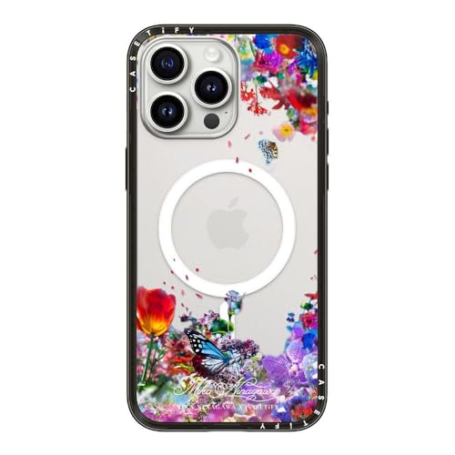 CASETiFY �R���p�N�g iPhone 15 Pro Max �P�[�X [MagSafe�Ή�/���^ �y��/�ϏՌ�] - Mika Ninagawa Sky Blue - �u���b�N