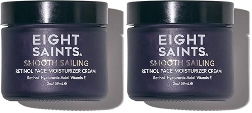 Eight Saints Retinol Facial Moisturizer Cream, For Firming Face, Neck & Eye Wrinkles and Lines, Deep Hydrating Lotion, Fragrance-Free, with Retinol, Hyaluronic Acid, and Vitamin E, 2 Ounces(Pack of 2)
