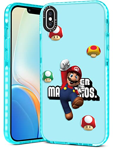 Ulirath for iPhone X/XS 5.8" Case Cute Cartoon Bros Character Designer Anime Pattern Cover Cool Funny Fashion for Girly Girls Kids Boys Bumper Soft Protective Phone Cases Design for iPhone X/Xs