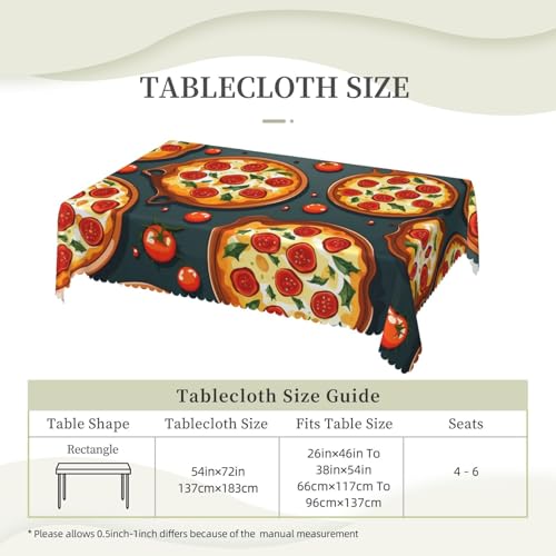 Nappe imprimée pizza et nappe d'extérieur lavable rectangulaire - 7