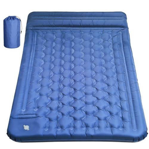 YADEZZN Double Camping Sleeping Pad -Built-in Foot Pump 12-15cm Extra Thick Camping Sleeping Mat with Pillow Self-inflating Camping Mat Portable for Outdoor Hiking Backpacking & Tent