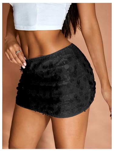Image of Floerns Women's Sequin Low Waist Mini Skorts Night Out Skirt Shorts